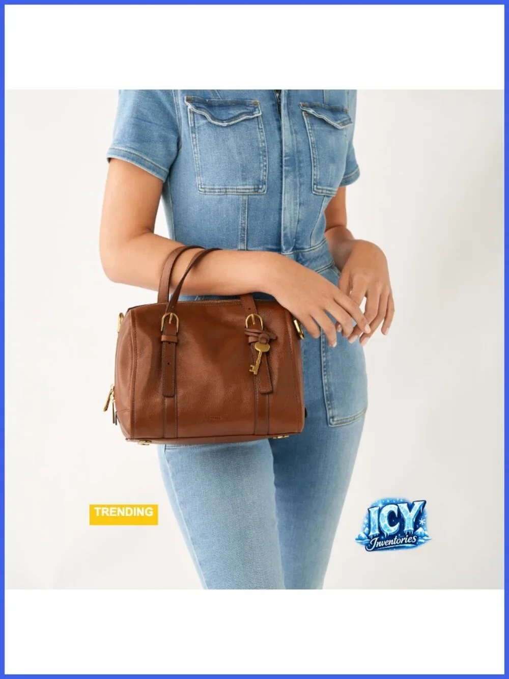 Vintage Carriage Leather Satchel Crossbody Purse Handbag